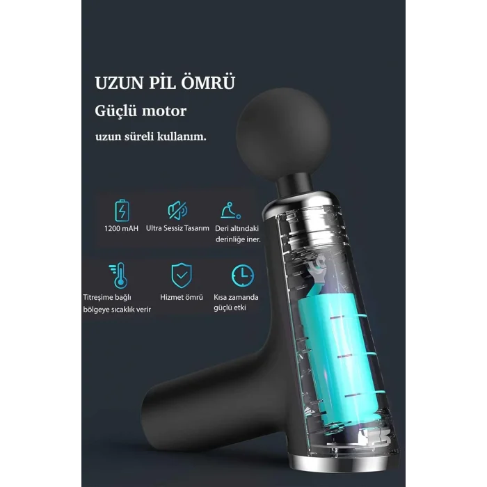 Mini Profesyonel Şarjlı Masaj Aleti 4 Başlıklı KH-800 (5047)