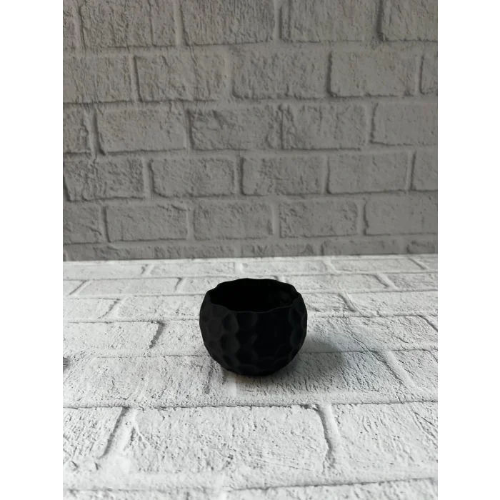 Mini Siyah Dekoratif Saksı 5 cm Modern Masaüstü Bitki Saksısı