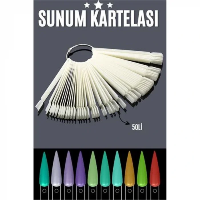 BEYAZ Protez Jel Tırnak Eğitim ve Sunum Kartelası