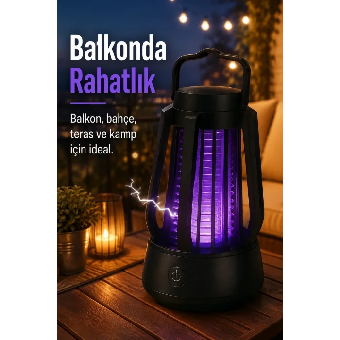 Mor Işıklı Taşınabilir Sineksavar Lamba Tek Tuşlu Koruyucu Gövdeli Kullanışlı Cihaz
