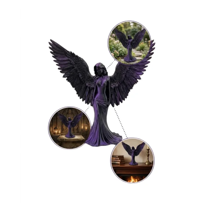Mor Melek Biblo Küçük Boy Dekoratif Angel Figür Modern Ev Aksesuarı