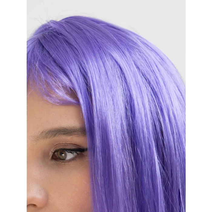 Mor Renk Uzun Düz Parti Peruğu (5047)