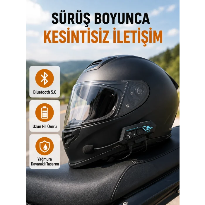 Motosiklet Kask Kulaklığı Bluetooth 5.0 Gürültü Önleme ve Hızlı Bağlantı Yeni Nesil