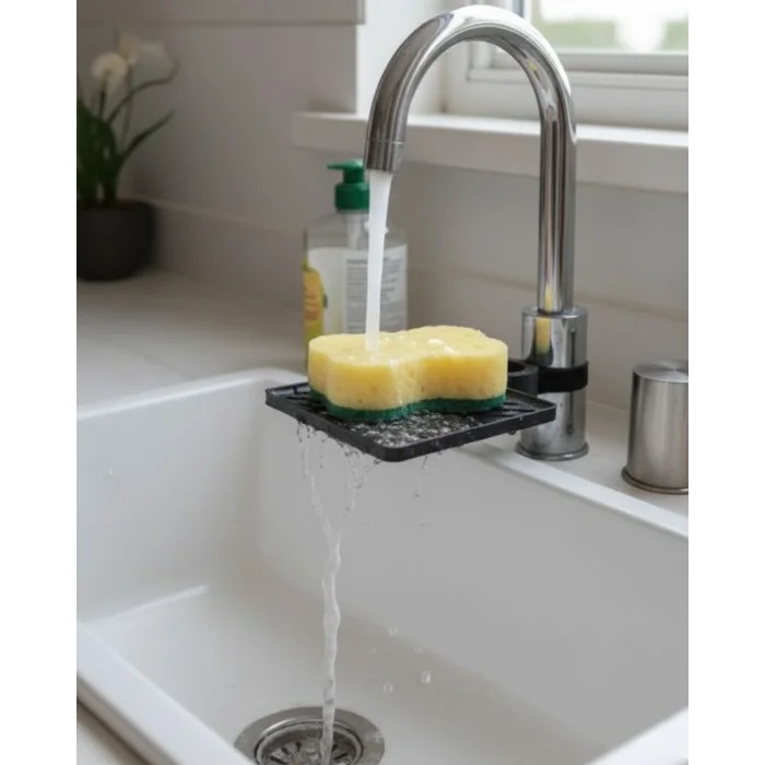 Musluğa Monte Süngerlik Damlama Özellikli Mutfak Organizatörü