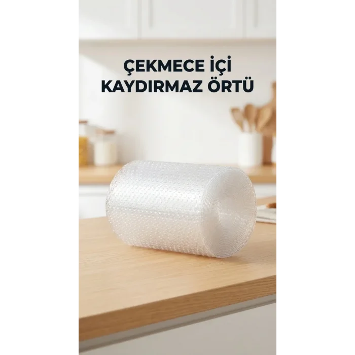 Mutfak Şeffaf Kaydırmaz Pvc Raf Örtüsü 45x300 Cm Dolap İçi Koruyucu