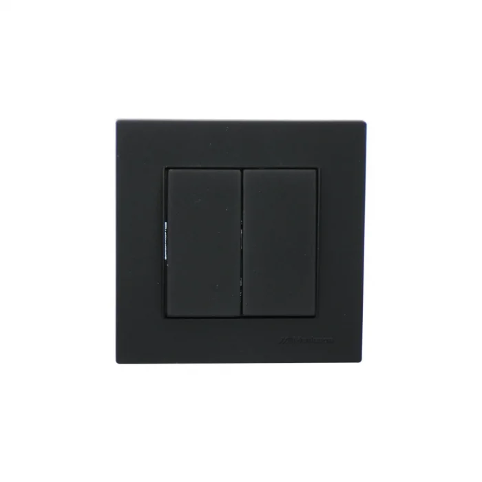 MUTLUSAN RİTA-2220 402 0284 POŞETLİ SİYAH - KOMÜTATÖR - 2Lİ ANAHTAR PRİZ VİDALI - ÇERÇEVELİ (5047)