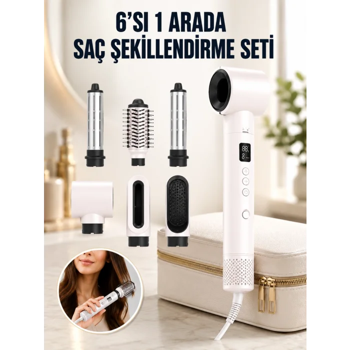 Negatif İyon Teknolojili 6-in-1 Profesyonel Saç Şekillendirici