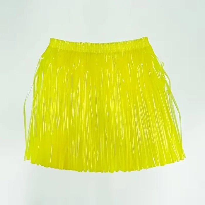 Neon Sarı Hawaii Parti Eteği 40 cm (5047)