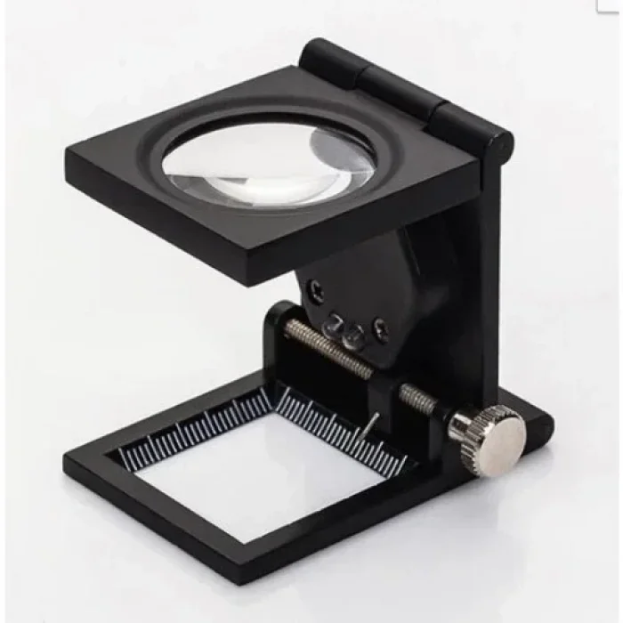 Nikula28x28 Mm Katlanır Sayaçlı Metal Lüp, 2 LED Işıklı Büyüteç Tekstil Th9005A
