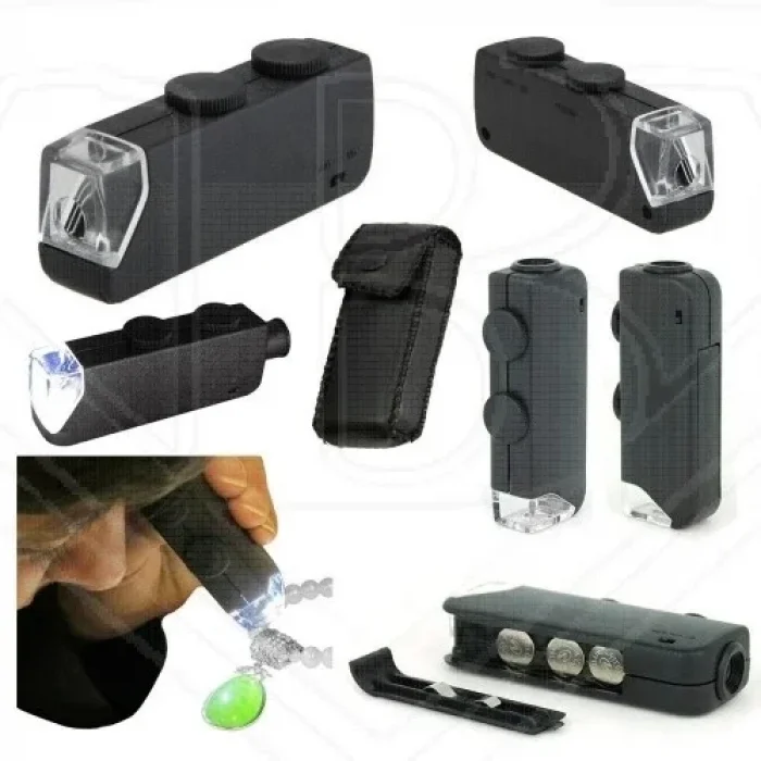 NikulaMini 60x 100x Zoom Lens Odak Takı Led Cep Mikroskop Büyüteç