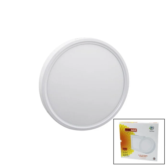 NİSALUCE EPL-24SÜ 24W BEYAZ METAL KASA SIVA ÜSTÜ YUVARLAK LED SLİM PANEL 1680LM BEYAZ=6500K 30.000 SAAT ÖMÜR (5047)