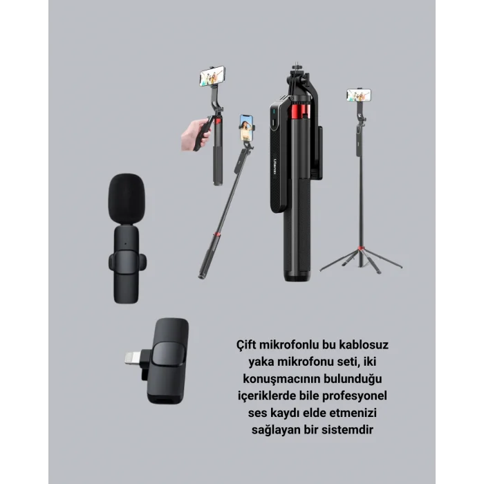 NPL2S TRİPOT +K11 YAKA MİKROFONU SET