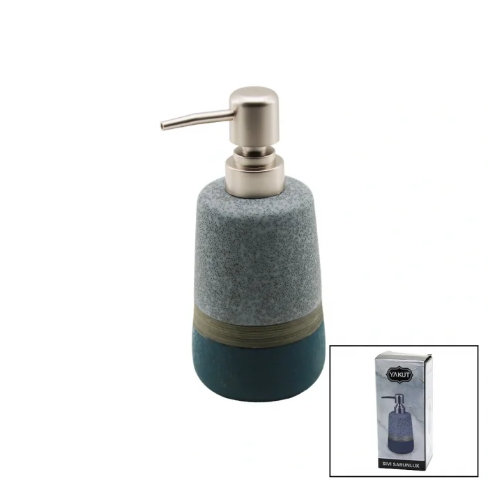 OKYANUS MAVİ - GRİ - KAHVE - MAT DESEN SERAMİK SIVI SABUNLUK (5047)
