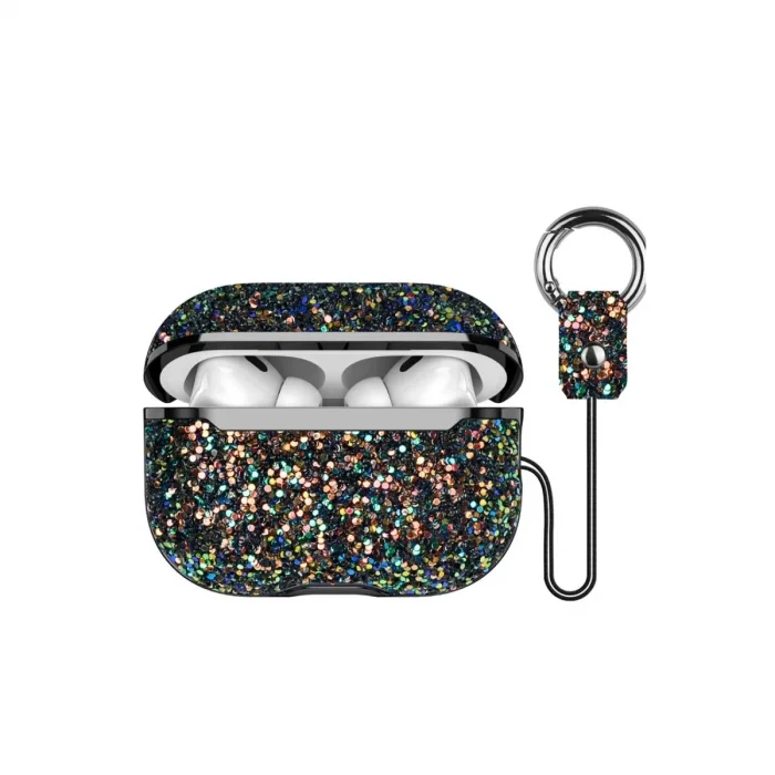 Onegif  Airpods 2 (2.nesil) Bright Simli Airpods Kapak - Siyah