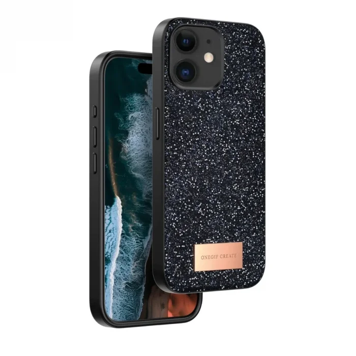 Onegif Apple İphone 11 Bright Simli Kapak - Siyah