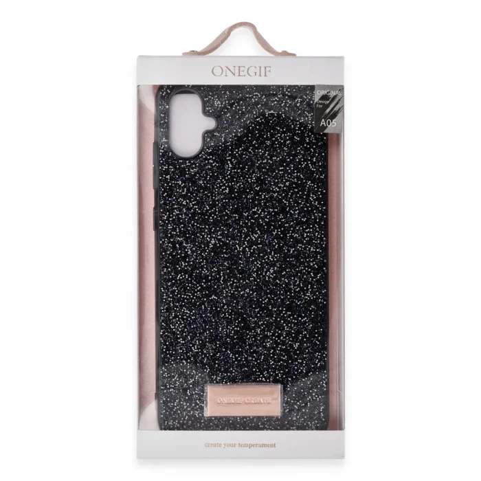 Onegif Samsung Galaxy A05 Bright Simli Kapak - Gold