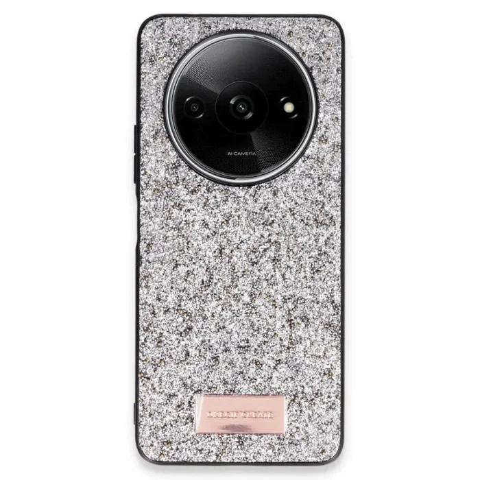 Onegif Xiaomi Redmi A3 4g Bright Simli Kapak - Gümüş