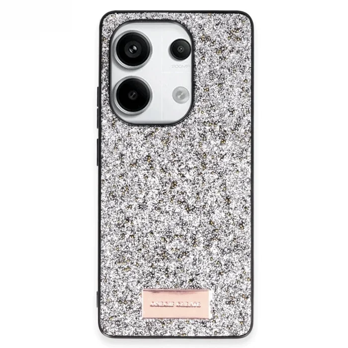 Onegif Xiaomi Redmi Note 13 Pro 4g Bright Simli Kapak - Gümüş