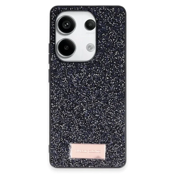 Onegif Xiaomi Redmi Note 13 Pro 4g Bright Simli Kapak - Siyah