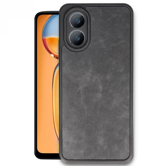 Oppo A38 Kılıf Aras Deri Kapak - Siyah
