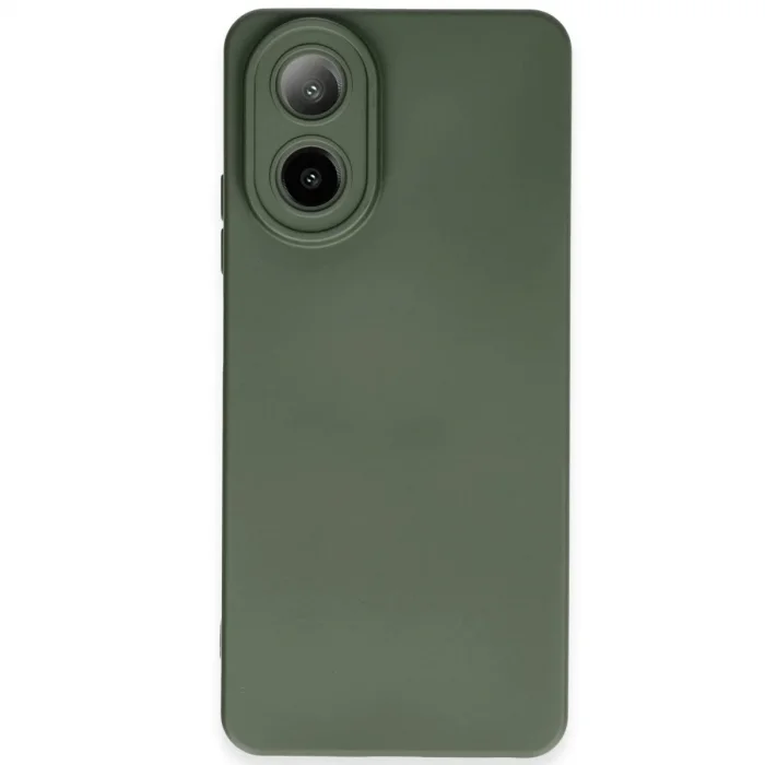 Oppo A38 Kılıf Nano İçi Kadife Silikon - Koyu Yeşil