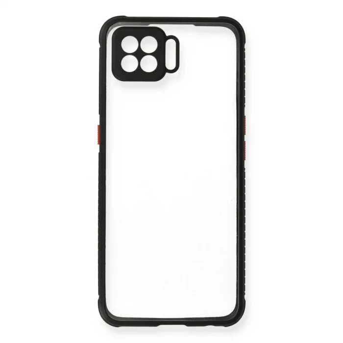 Oppo A73 Kılıf Miami Şeffaf Silikon - Siyah