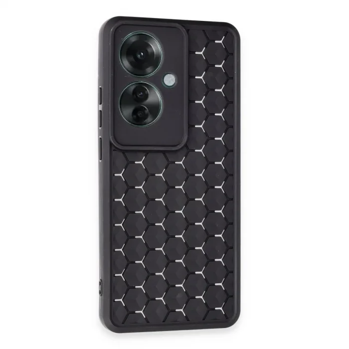 Oppo Reno 11f Kılıf Petek Silikon Kapak - Siyah