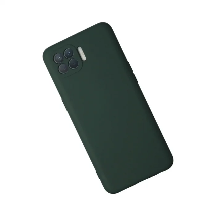 Oppo Reno 4 Lite Kılıf Nano İçi Kadife Silikon - Koyu Yeşil
