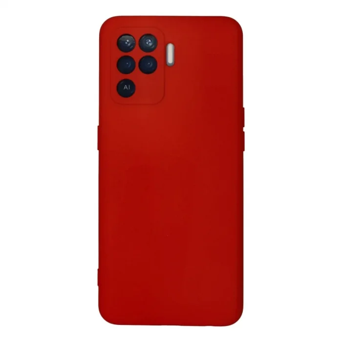 Oppo Reno 5 Lite Kılıf Nano İçi Kadife Silikon - Kırmızı