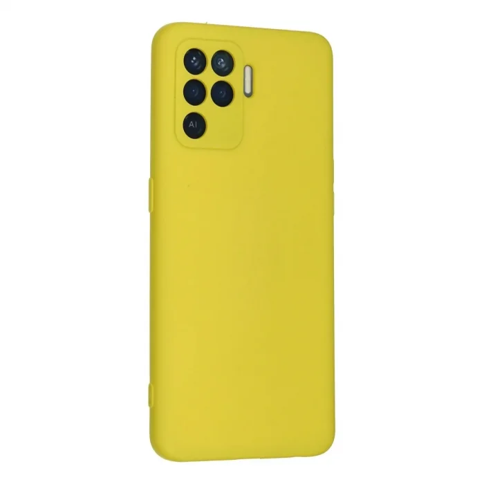 Oppo Reno 5 Lite Kılıf Nano İçi Kadife Silikon - Sarı