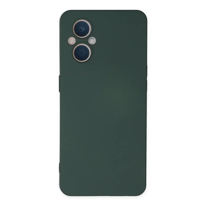 Oppo Reno 7 Lite Kılıf Nano İçi Kadife Silikon - Koyu Yeşil