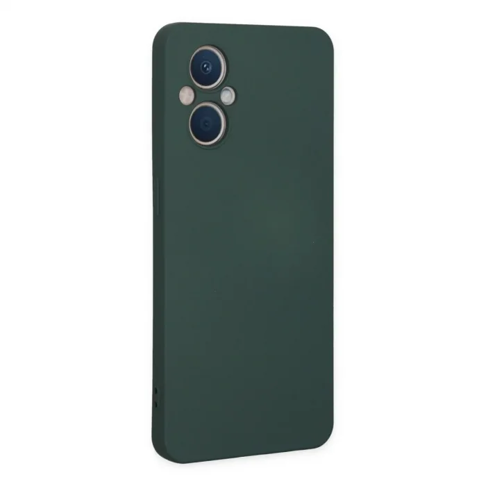 Oppo Reno 7 Lite Kılıf Nano İçi Kadife Silikon - Koyu Yeşil