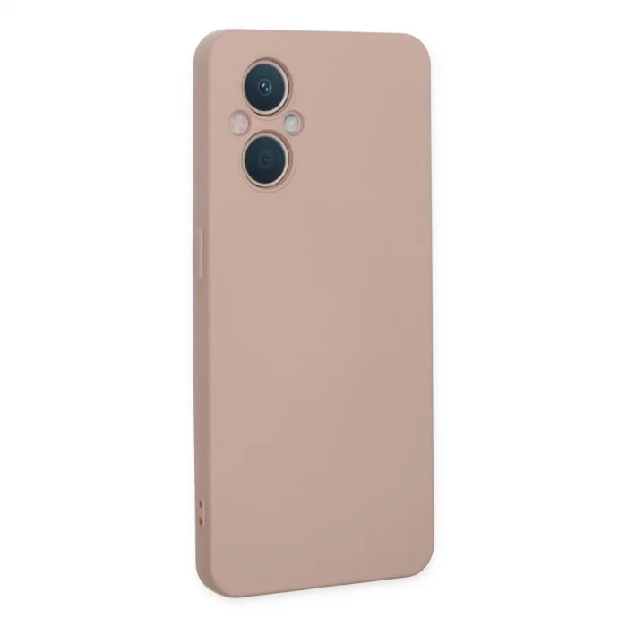Oppo Reno 7 Lite Kılıf Nano İçi Kadife Silikon - Pudra