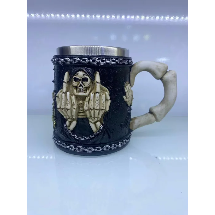 Orta Parmak Motifli çelik kupa bardak Kod 6978