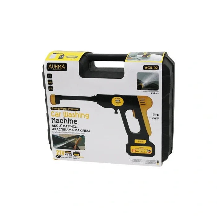 OTO - ARAÇ YIKAMA MAKİNESİ ŞARJLI - YEDEK BATARYALI 180W - 19000 RPM -13000 mAh - 21V -5MT HORTUM- 0.8bar ACR-02 (5047)