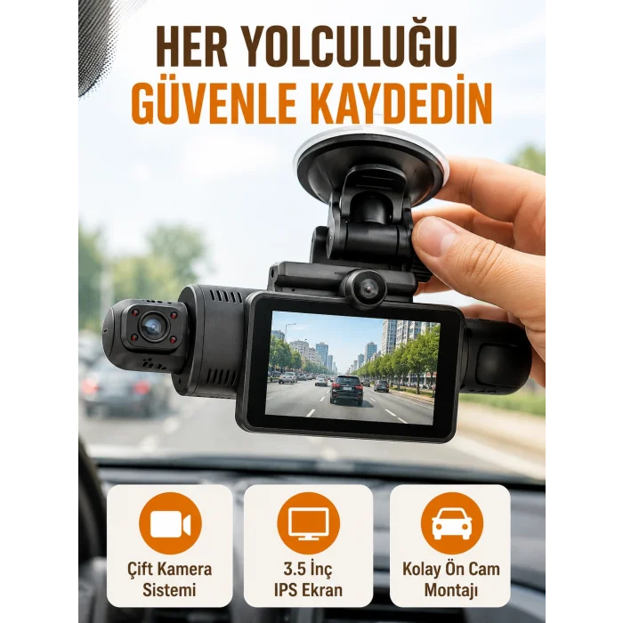 Otomatik Kayıtlı Full HD Araç Kamerası – Döngüsel Kayıt ve Hareket Algılama