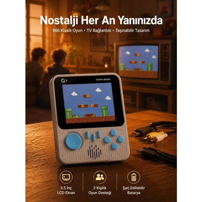 Oyun Konsolu Retro Oyun Konsolu Tvye Bağlanabilir Taşınabilir