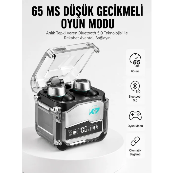 Oyuncu Kulaklığı Yeni Mekanik Kablosuz Kulaklık İos Android Uyumlu