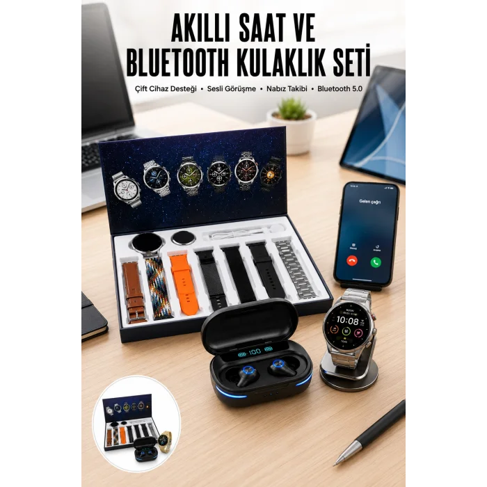Oyuncu Seti Bluetooth Kulaklık Ucuz Kaliteli Yeni Nesil Akıllı Saat