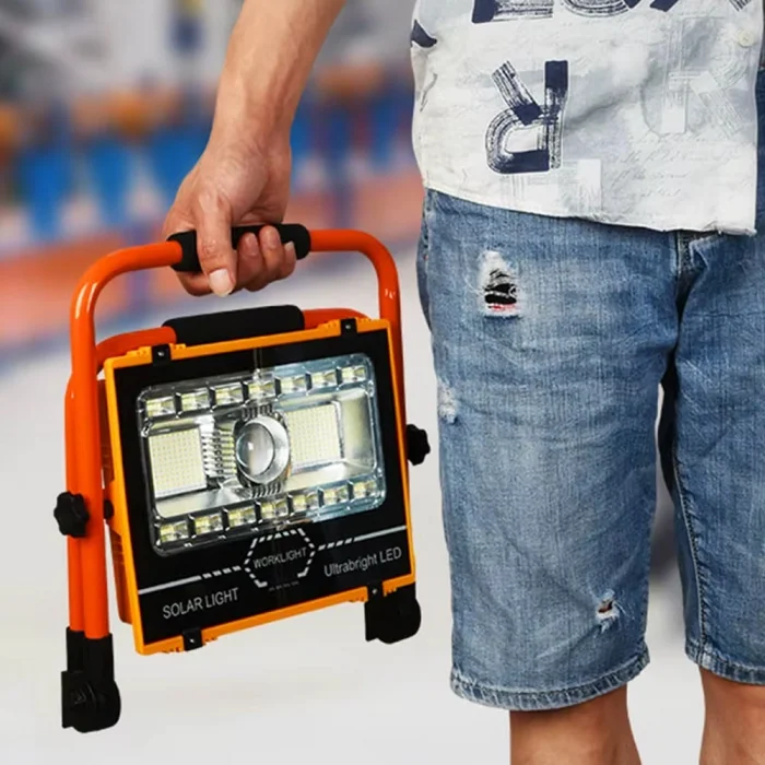 P70 LED Solar Panel Şarjlı Taşınabilir Projektör 176 SMD + Yan LED WT-734