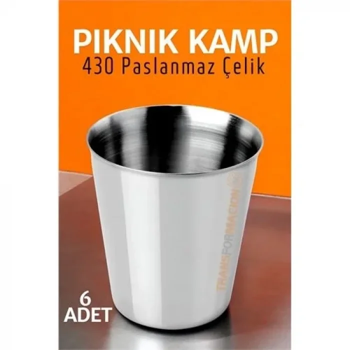 Paslanmaz Çelik Bardak Seti Kamp Piknik Bardağı 6 Adet  721504