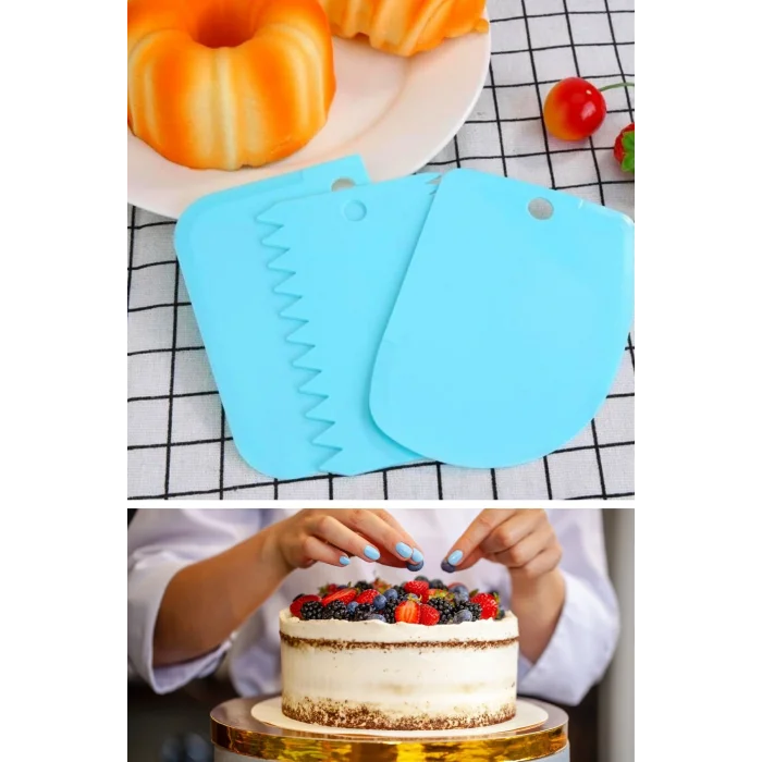 Pasta Hamur Şekillendirici Spatula Kesici Kazıyıcı Dekoratör Set (5047)