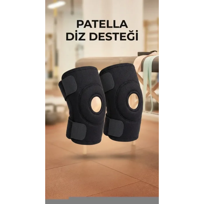 Patella Destekli İkili Diz Korsesi Çapraz Bağ Destek Spor Kullanımı