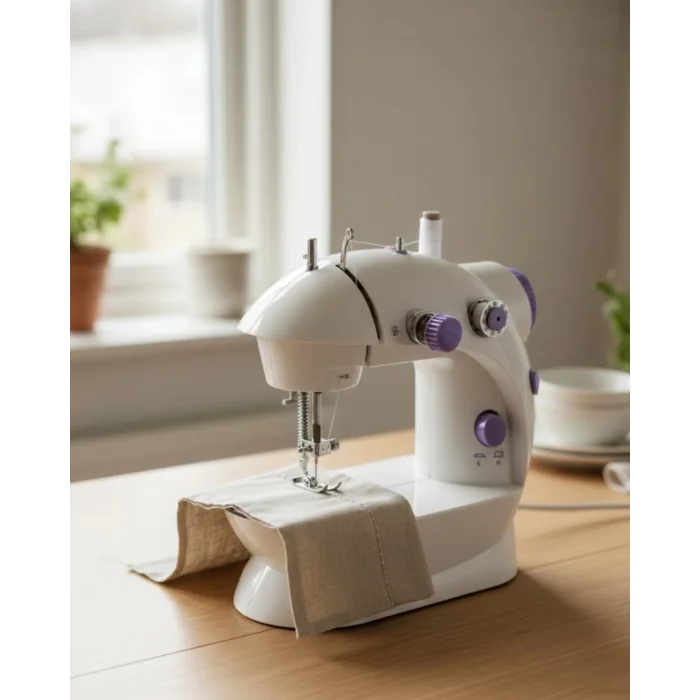 Pedallı Mini Dikiş Makinesi Çift Makara Kilitli Dikiş