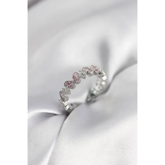 Pembe Zirkon Taşlı Kelebek Model Kadın Yüzük
