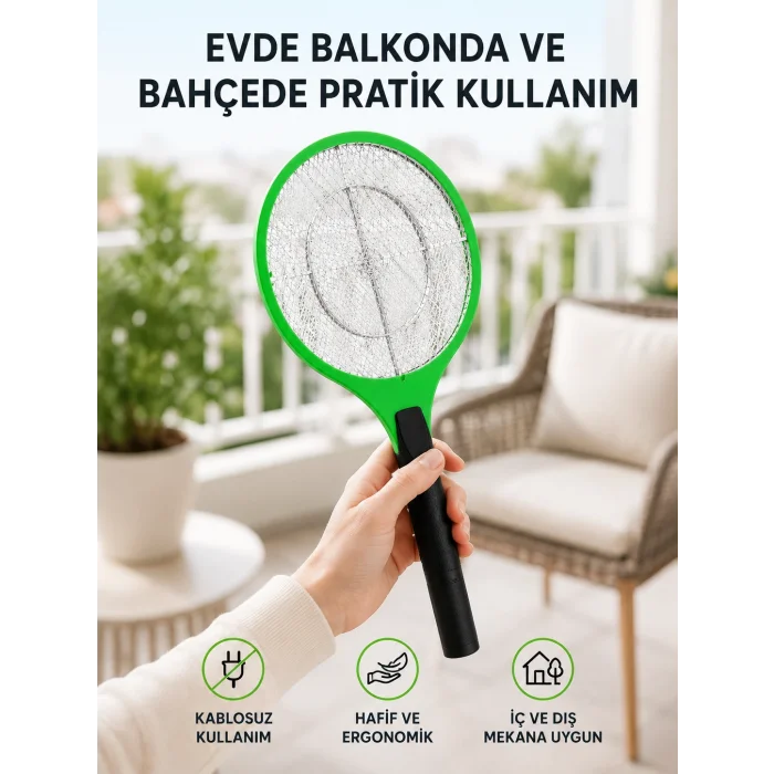 Pil ile Çalışan Elektronik Sinek Öldürücü – Çocuk ve Evcil Hayvan Dostu Tasarım