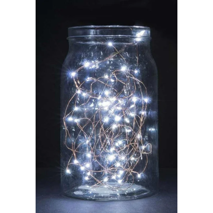 Pilli 5 metre Dekoratif Peri Led Beyaz Aydınlatma Süsleme Lambası (5047)