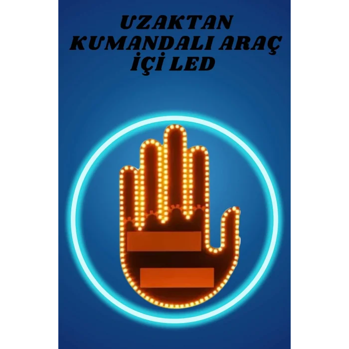 Pilli Led Işık Araç Camı İçin Uzaktan Kumandalı El Simgesi