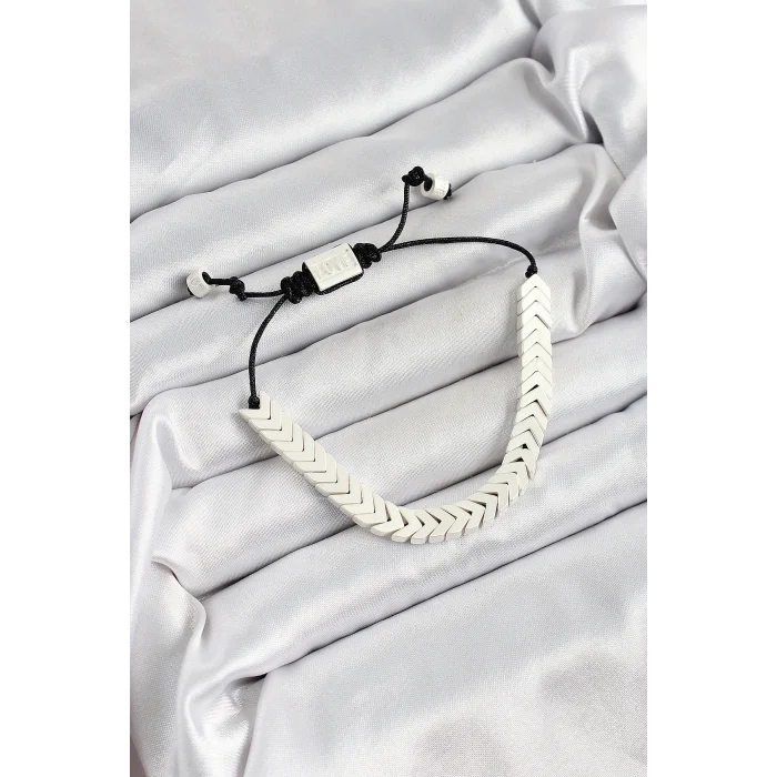 Pirinç Asansörlü Beyaz Juju Kadın Bileklik