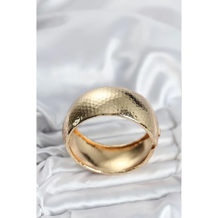 Pirinç Gold Renk Bombeli Vintage Kadın Bileklik